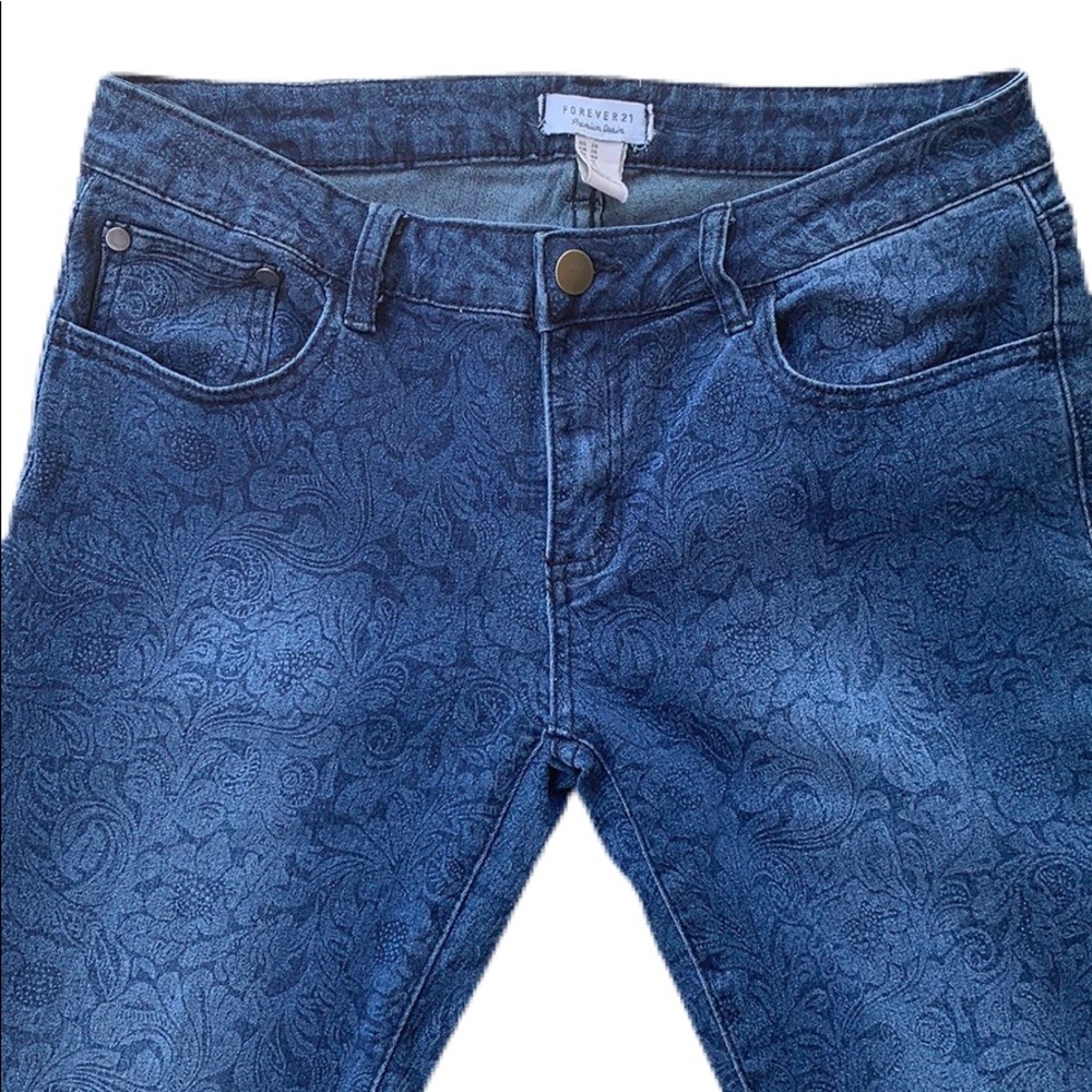 Forever 21 brocade skinny jeans.